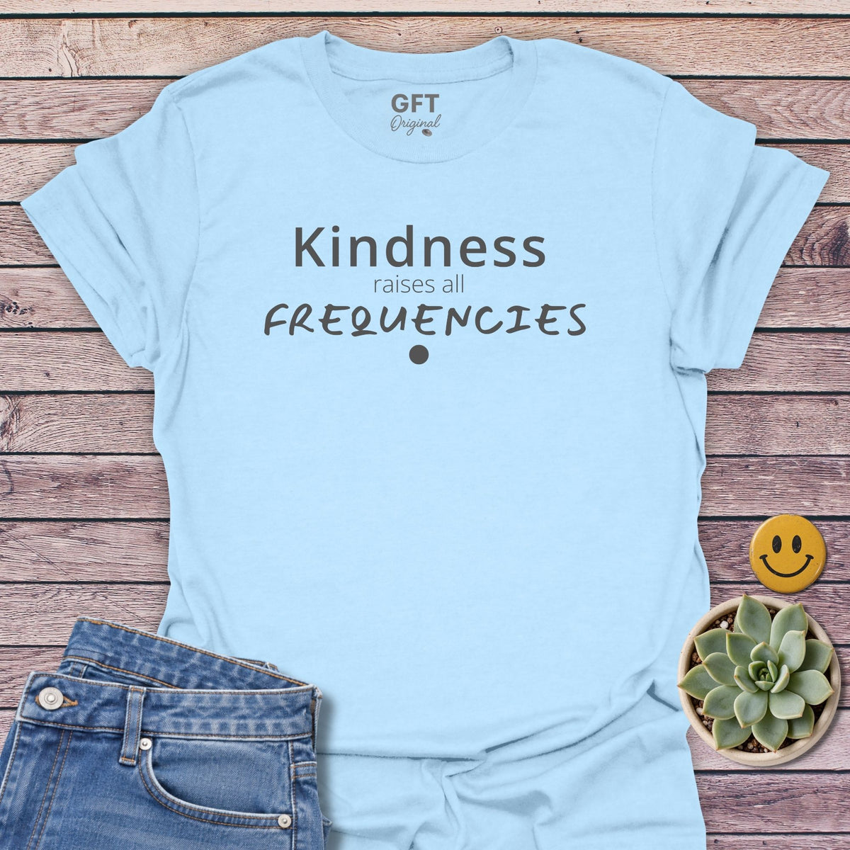 Kindness Raises All T-Shirt in Light Blue
