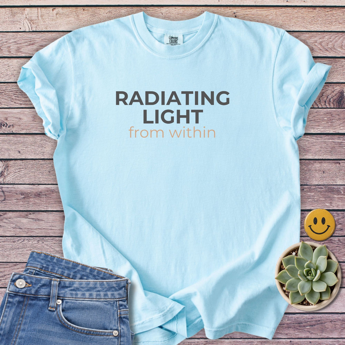Radiating Light T-Shirt in Chambray