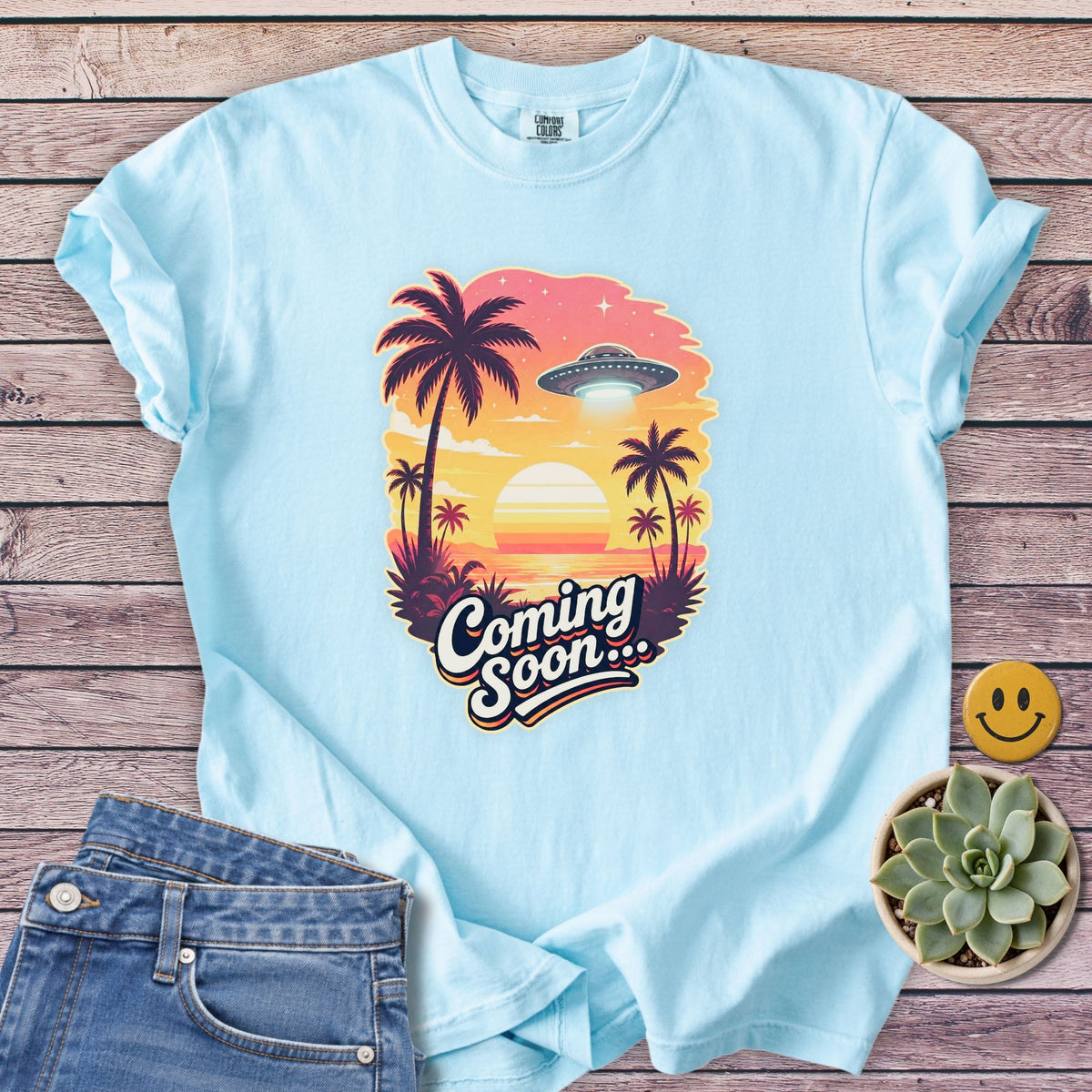 Coming Soon T-Shirt in Chambray
