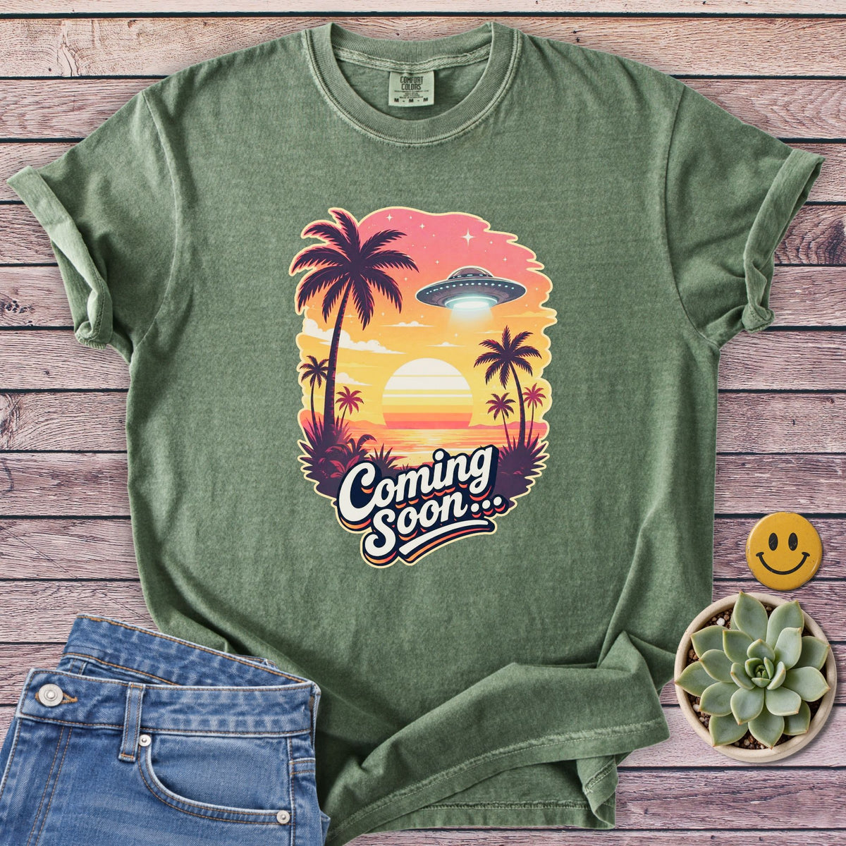 Coming Soon T-Shirt in Moss