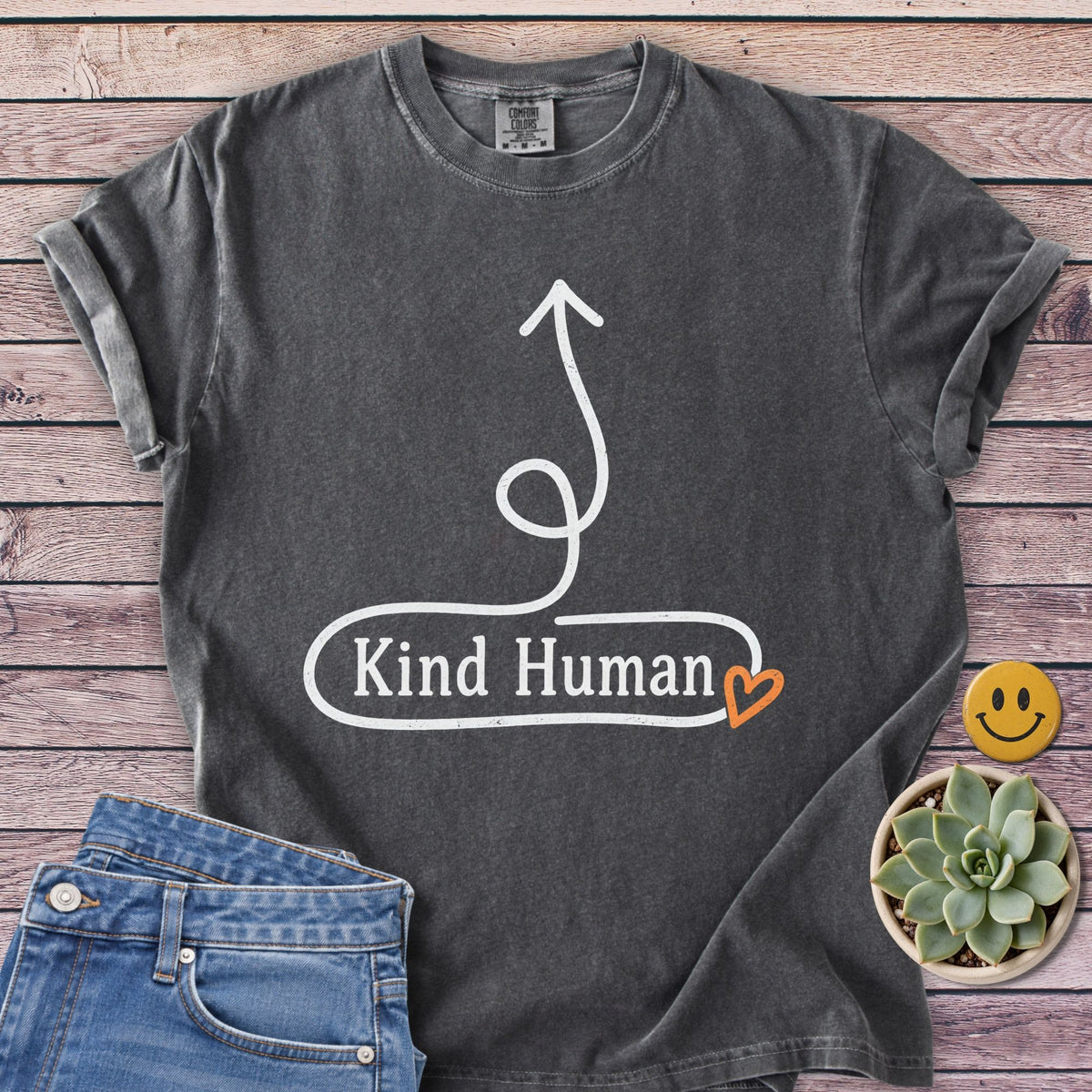 Kind Human Here T-Shirt in Pepper