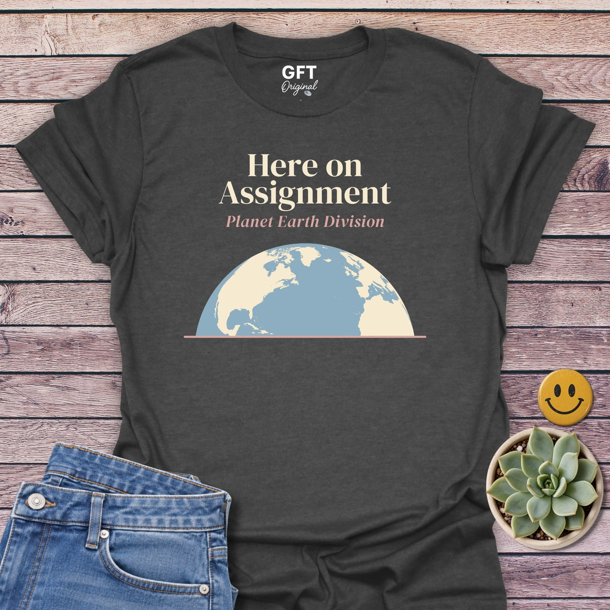 On Assignment T-Shirt in Dark Heather