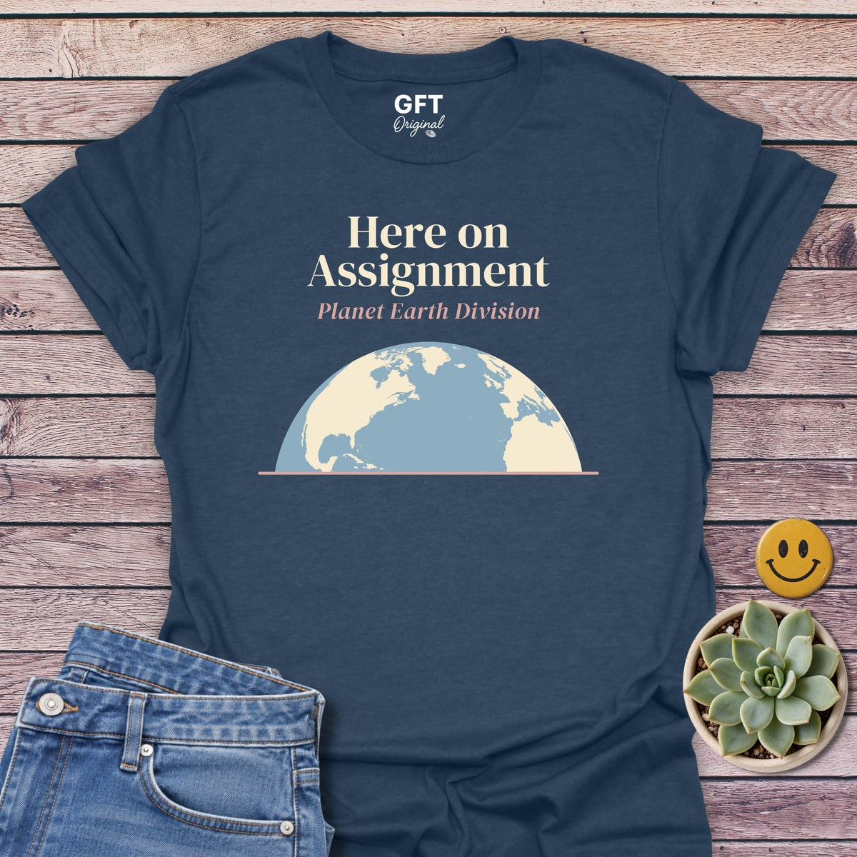 On Assignment T-Shirt in Heather Navy