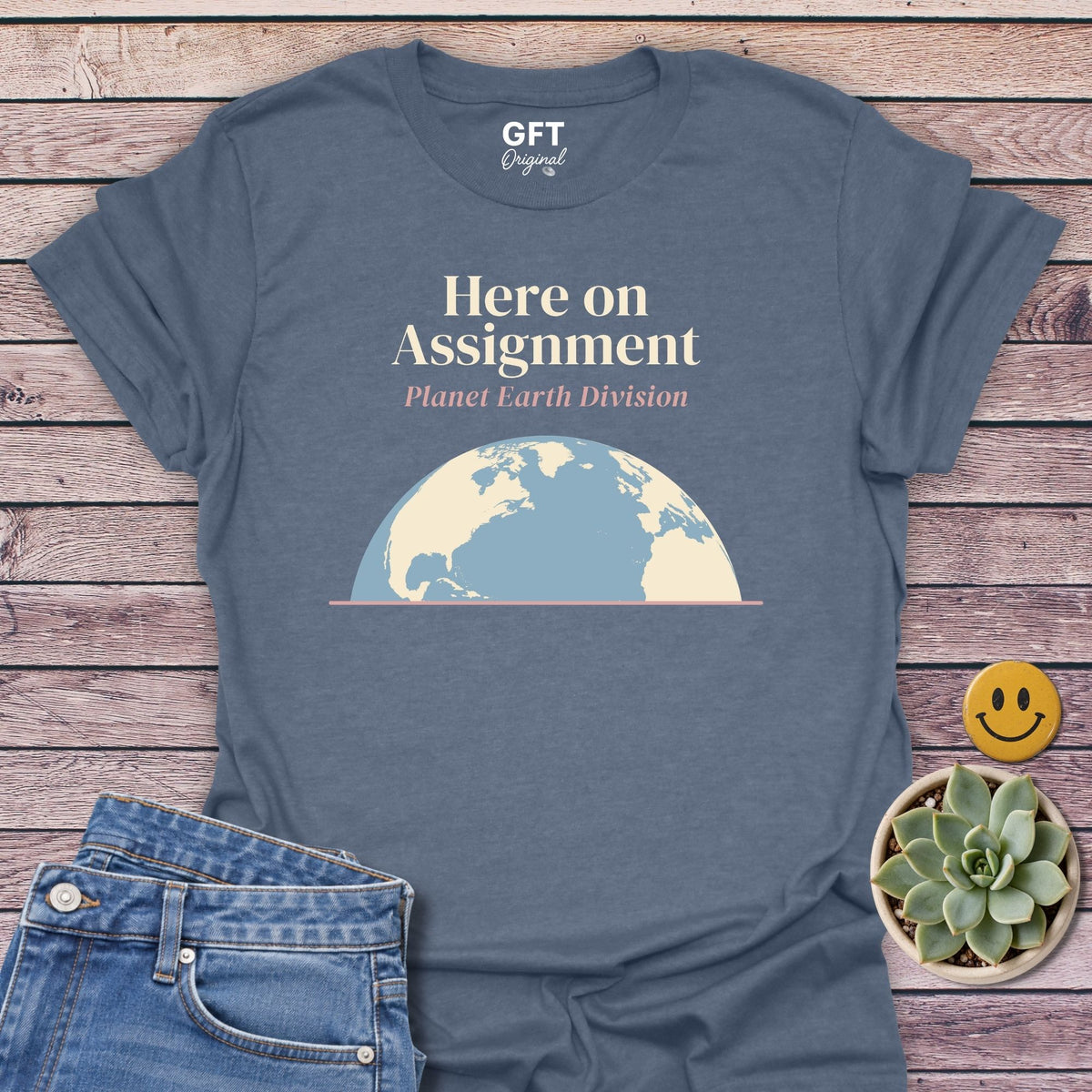 On Assignment T-Shirt in Heather Indigo