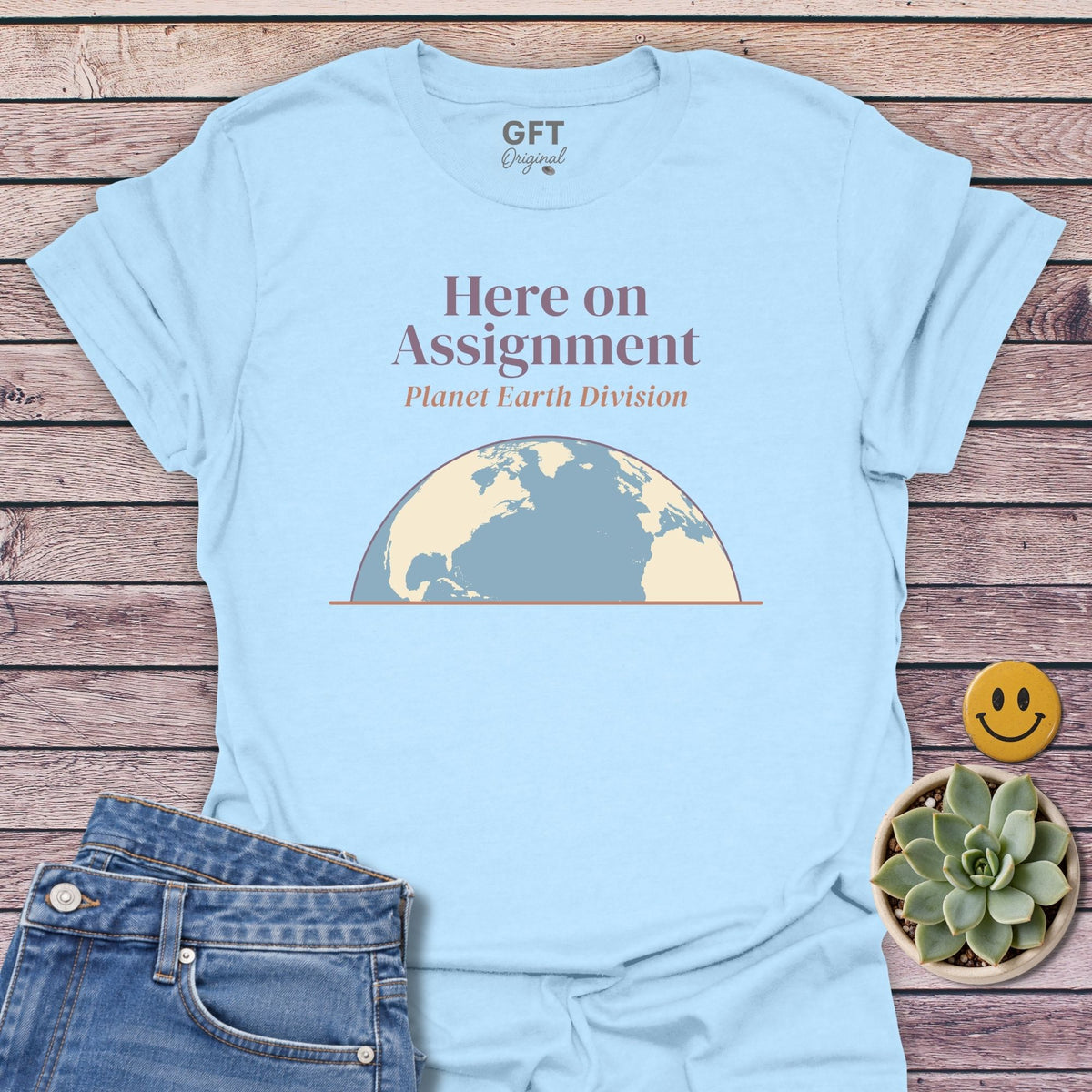 On Assignment T-Shirt in Light Blue