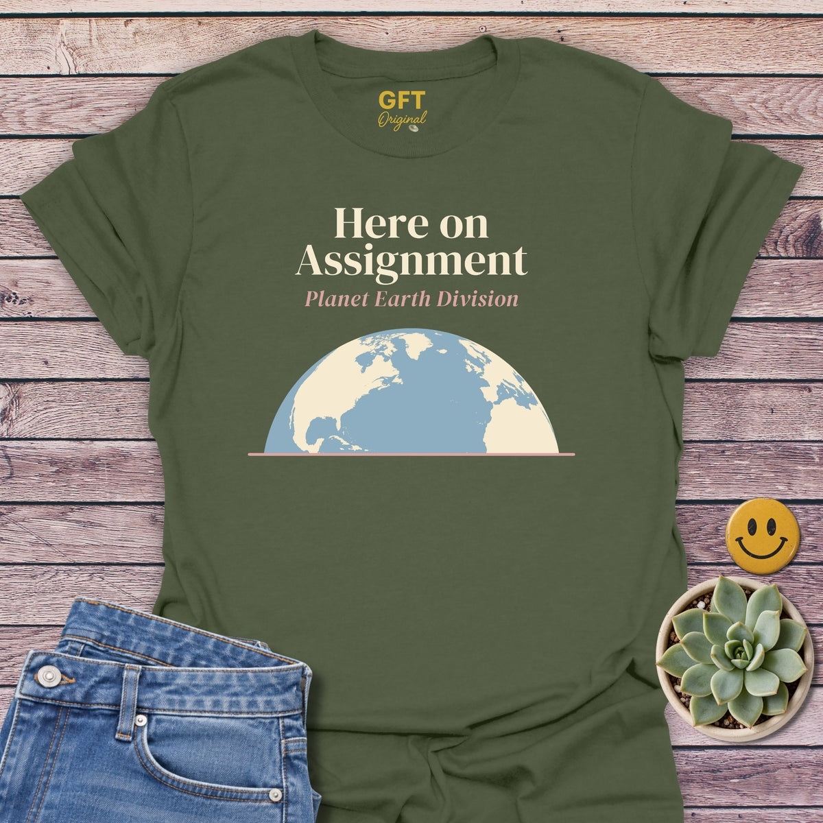 On Assignment T-Shirt in Military Green