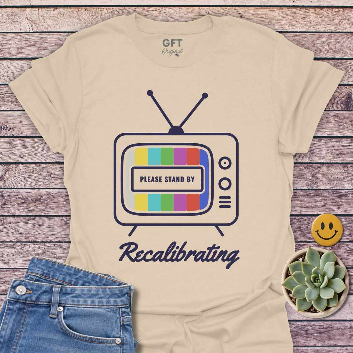 Please Stand By T-Shirt in Sand