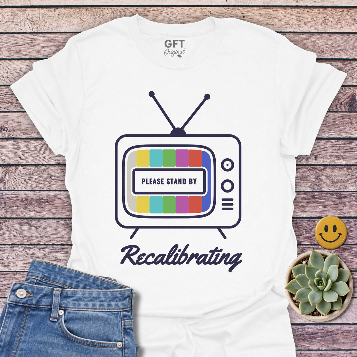 Please Stand By T-Shirt in White