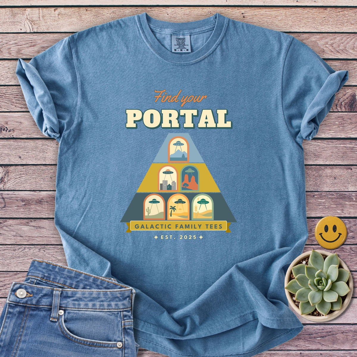 Find Your Portal T-Shirt in Blue Jean