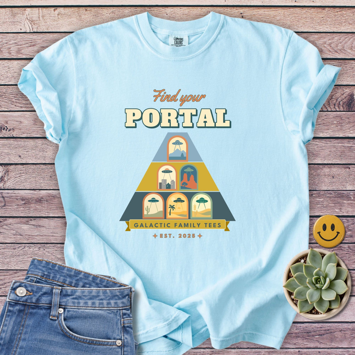 Find Your Portal T-Shirt in Chambray