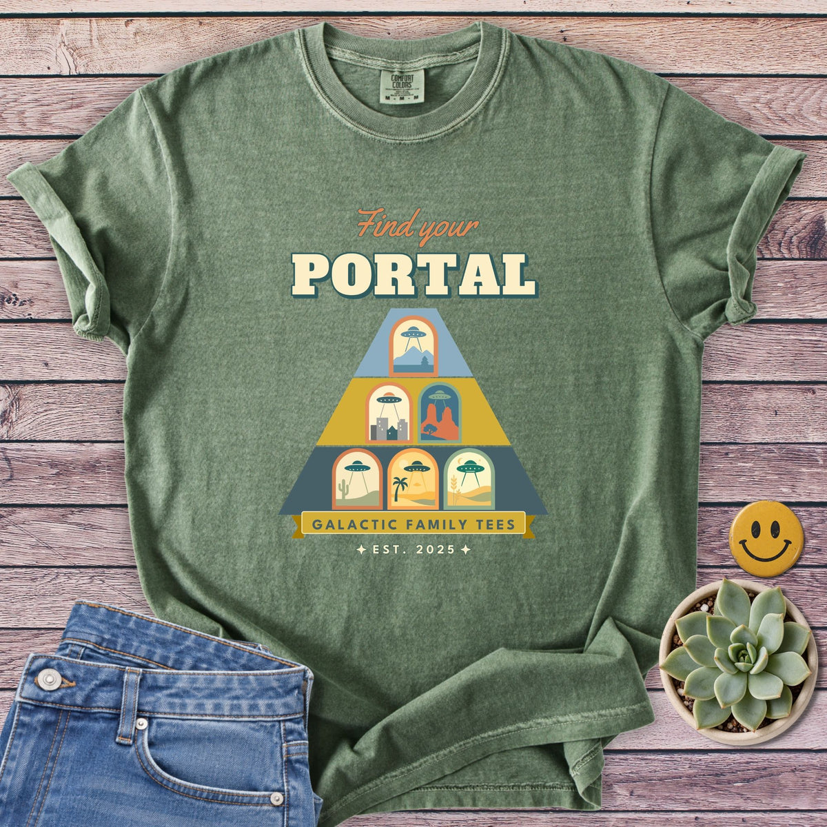 Find Your Portal T-Shirt in Moss