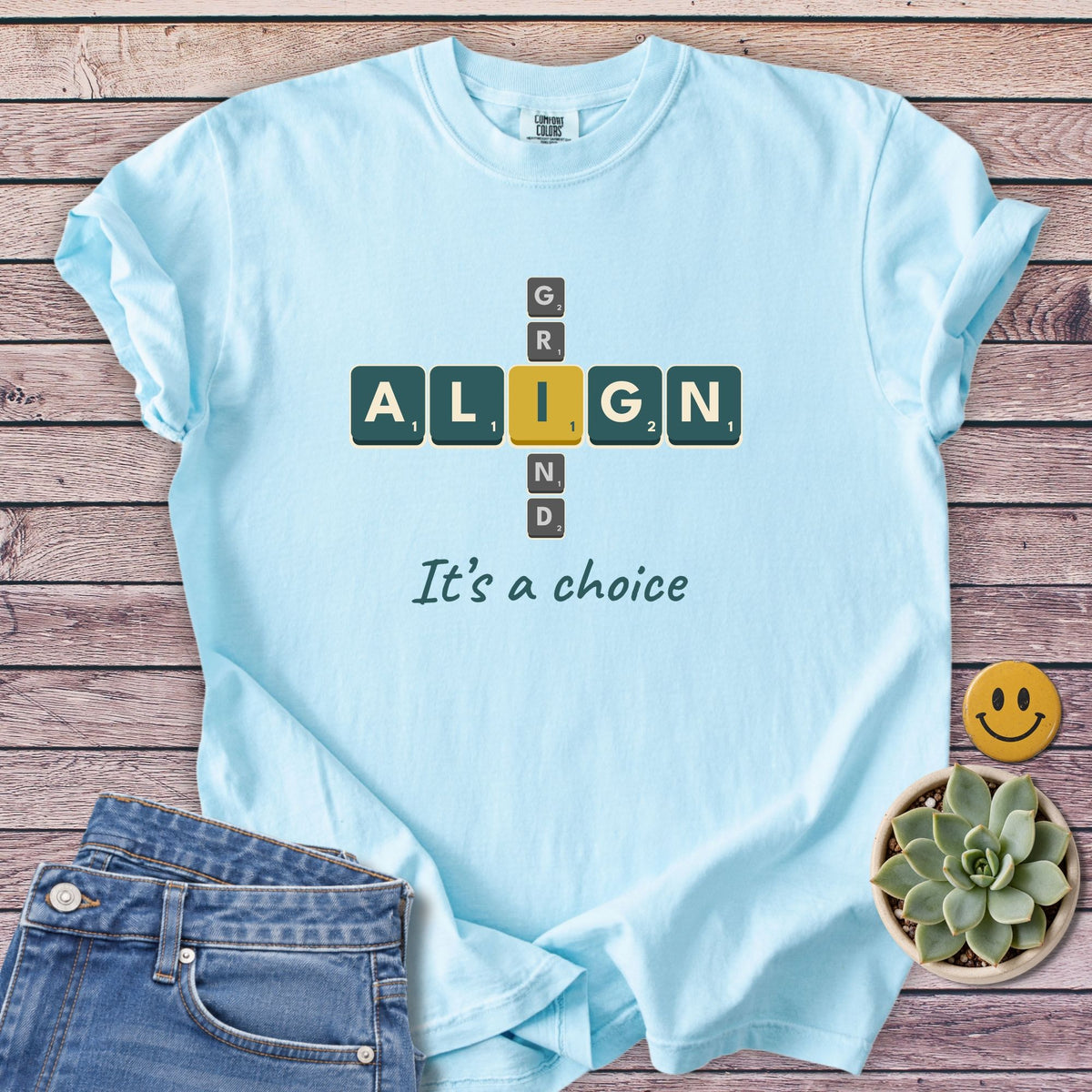 Align Don't Grind T-Shirt in Chambray