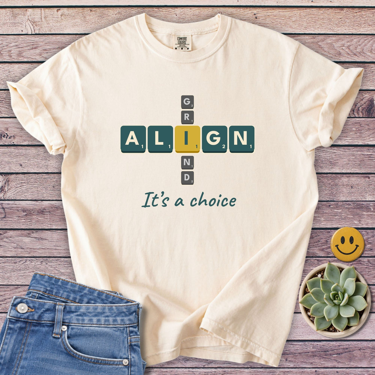 Align Don't Grind T-Shirt in Ivory
