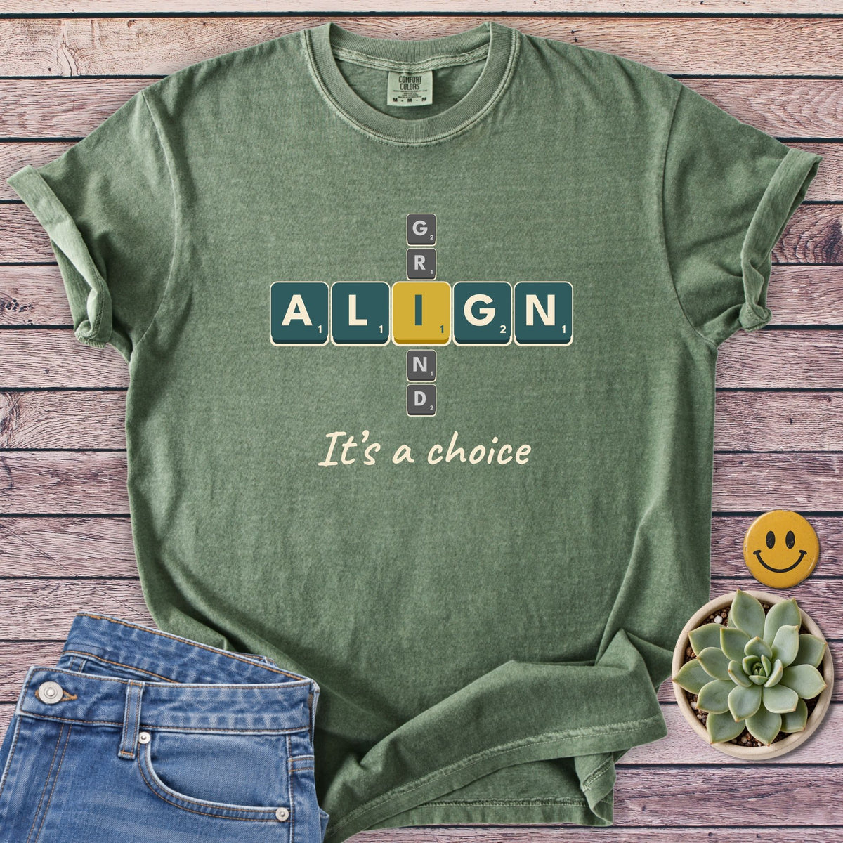 Align Don't Grind T-Shirt in Moss
