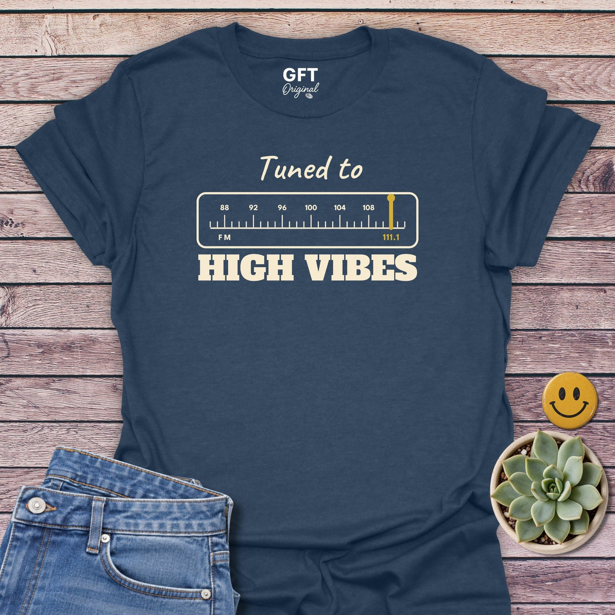 High Vibes 111.1 T-Shirt in Heather Navy