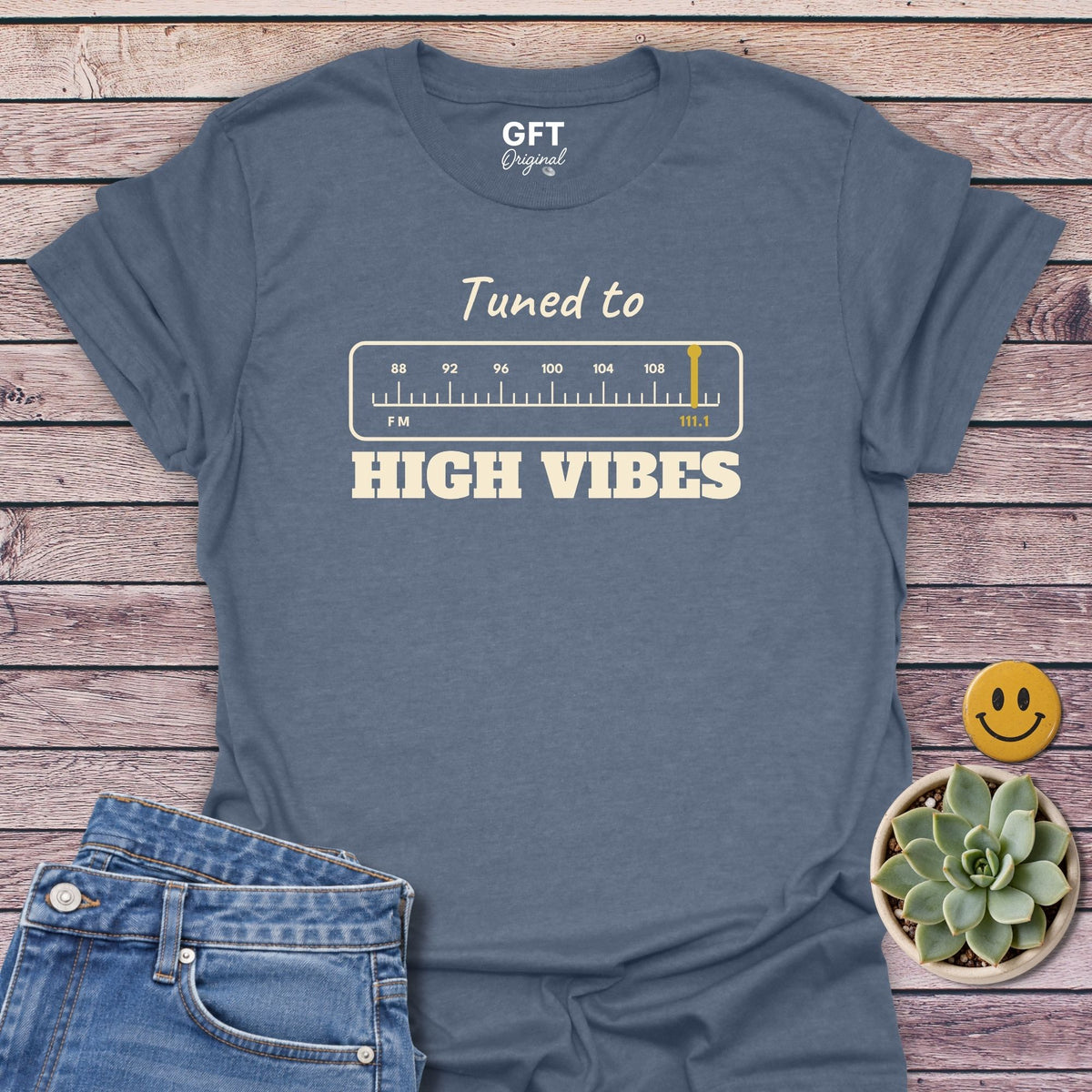 High Vibes 111.1 T-Shirt in Heather Indigo