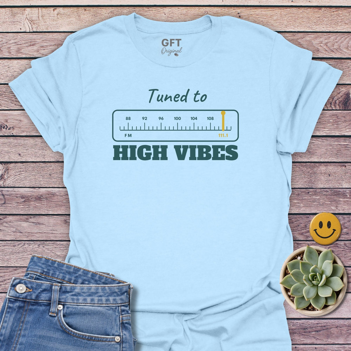 High Vibes 111.1 T-Shirt in Light Blue