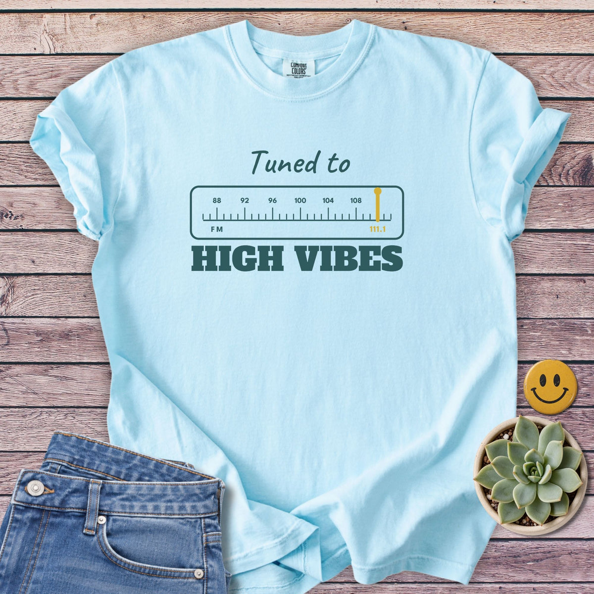 111.1 Vibes T-Shirt in Chambray