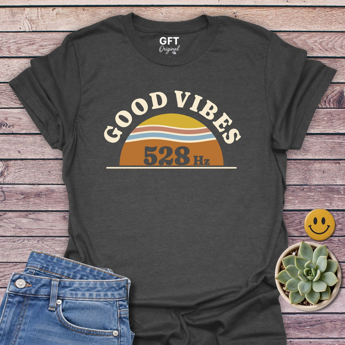 Good Vibes 528 T-Shirt in Dark Heather