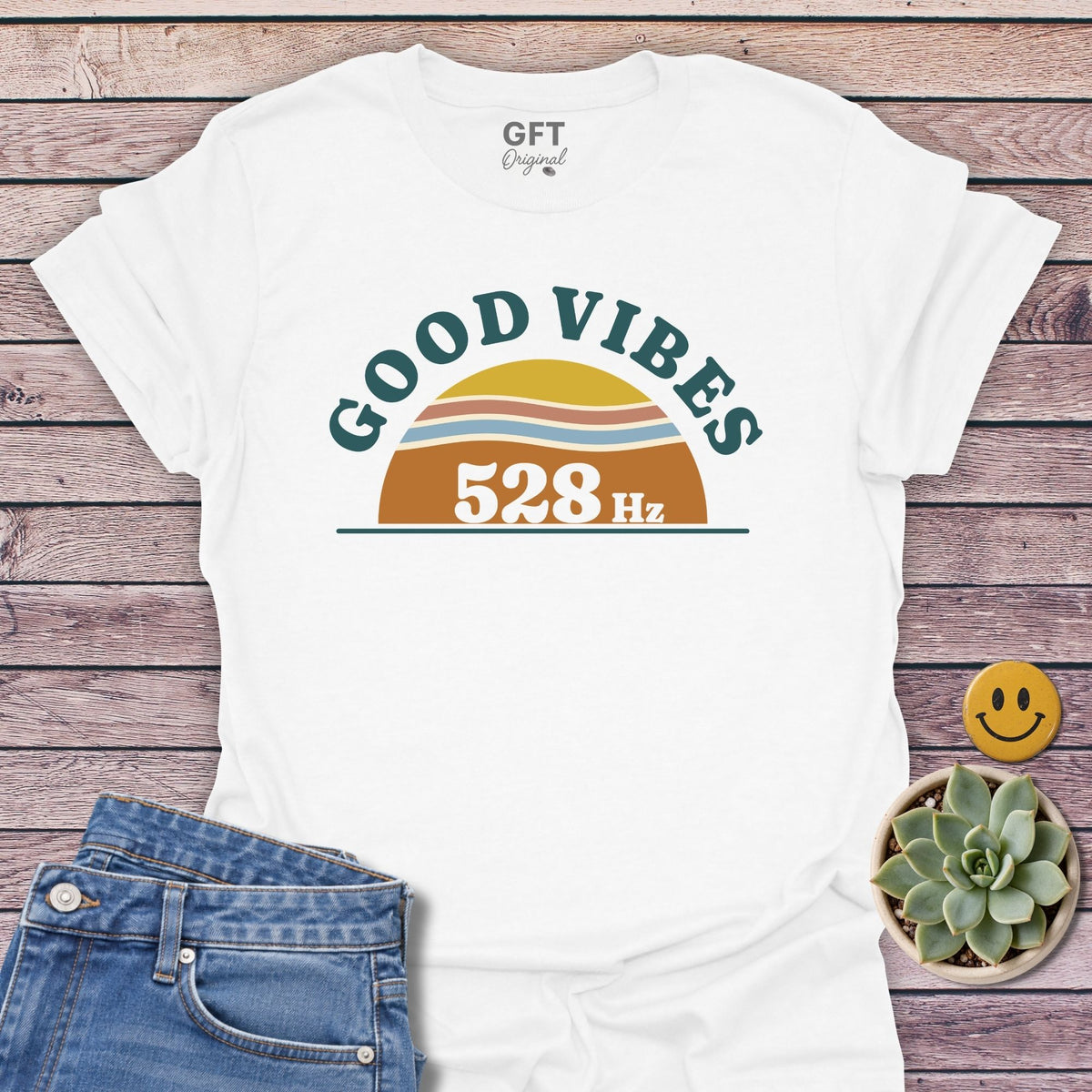 Good Vibes 528 T-Shirt in White