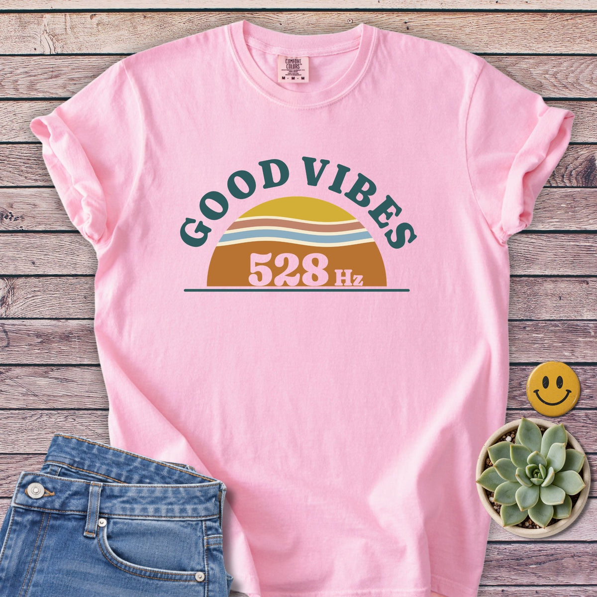 Good Vibes 528 T-Shirt in Blossom