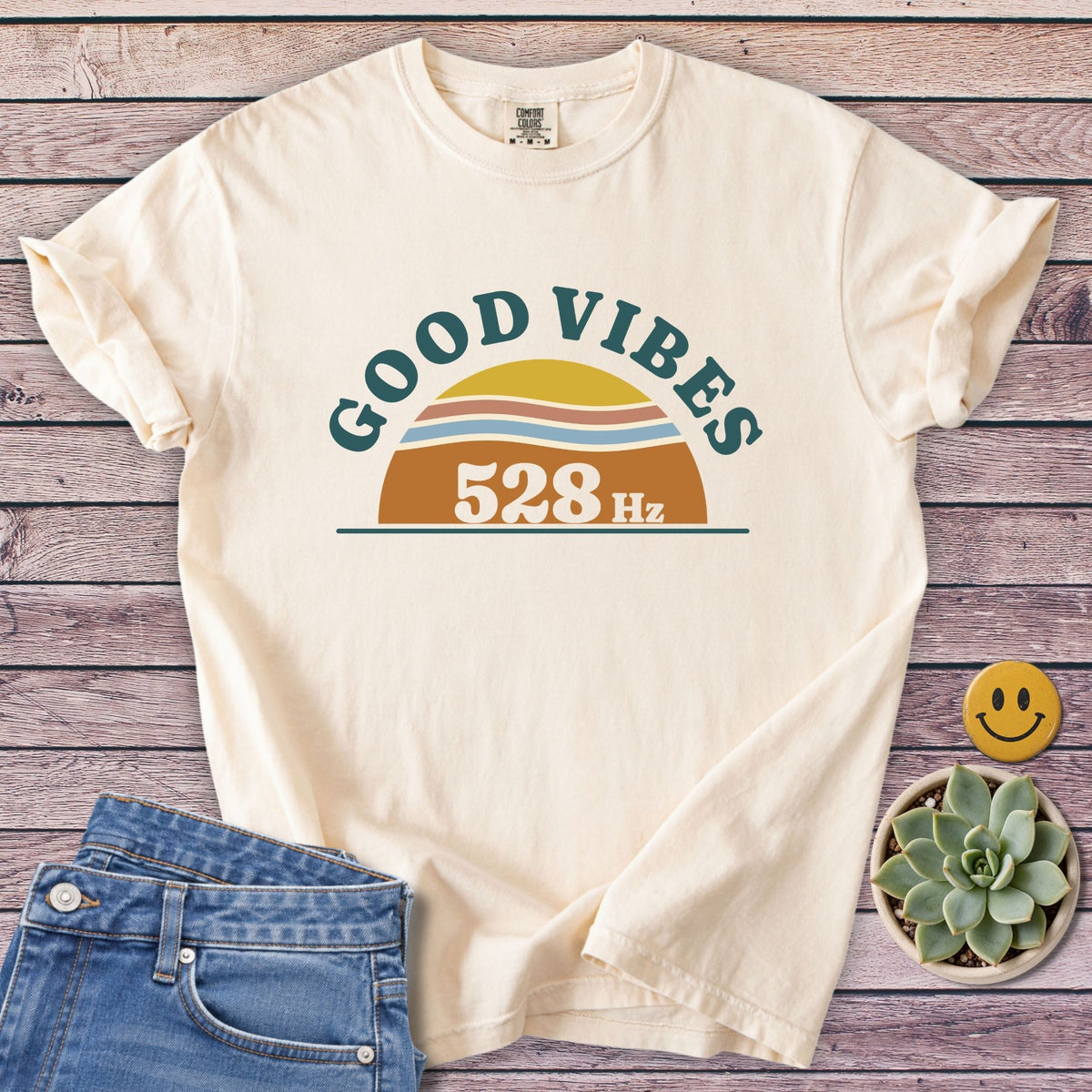 Good Vibes 528 T-Shirt in Ivory