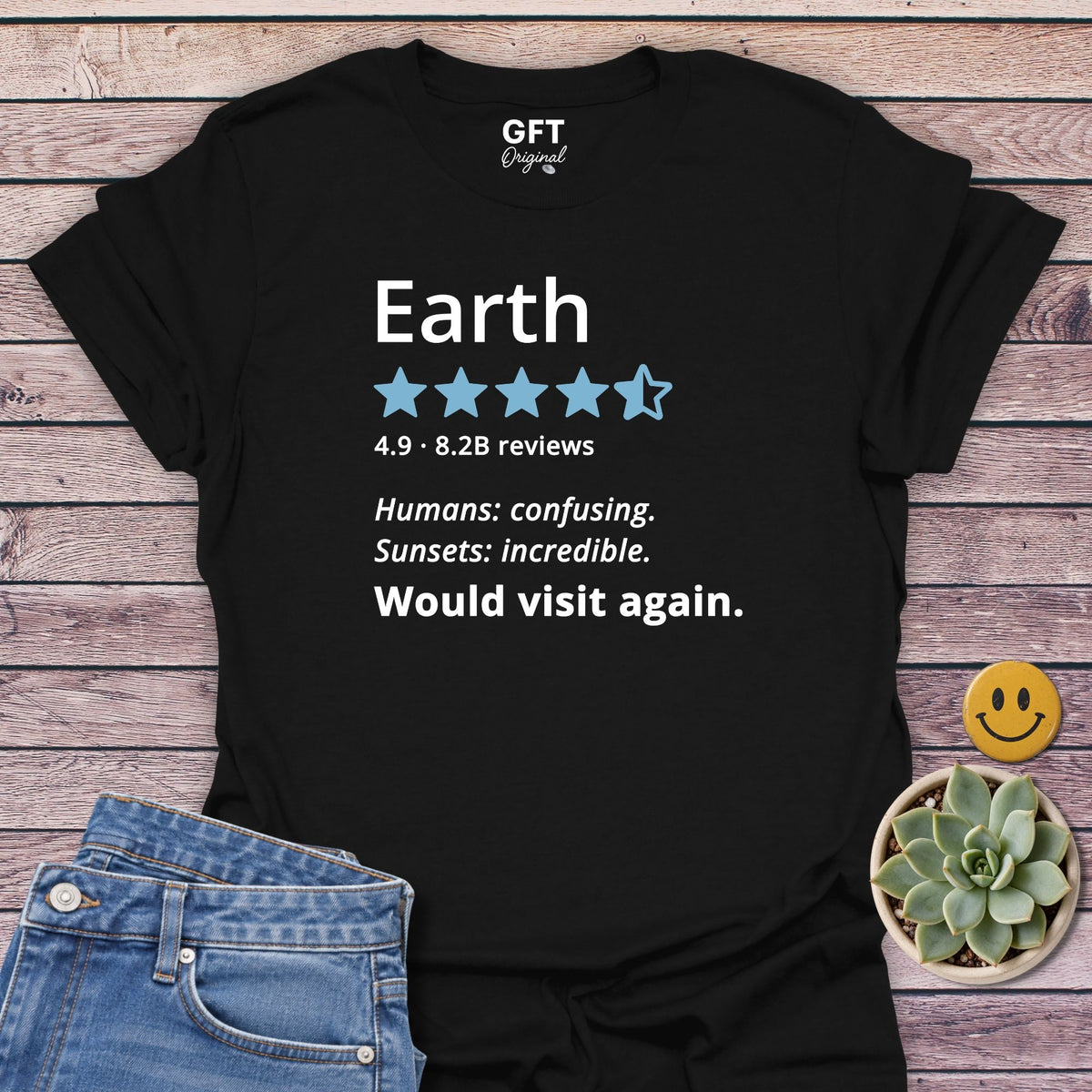 Would Visit Again T-Shirt in Black