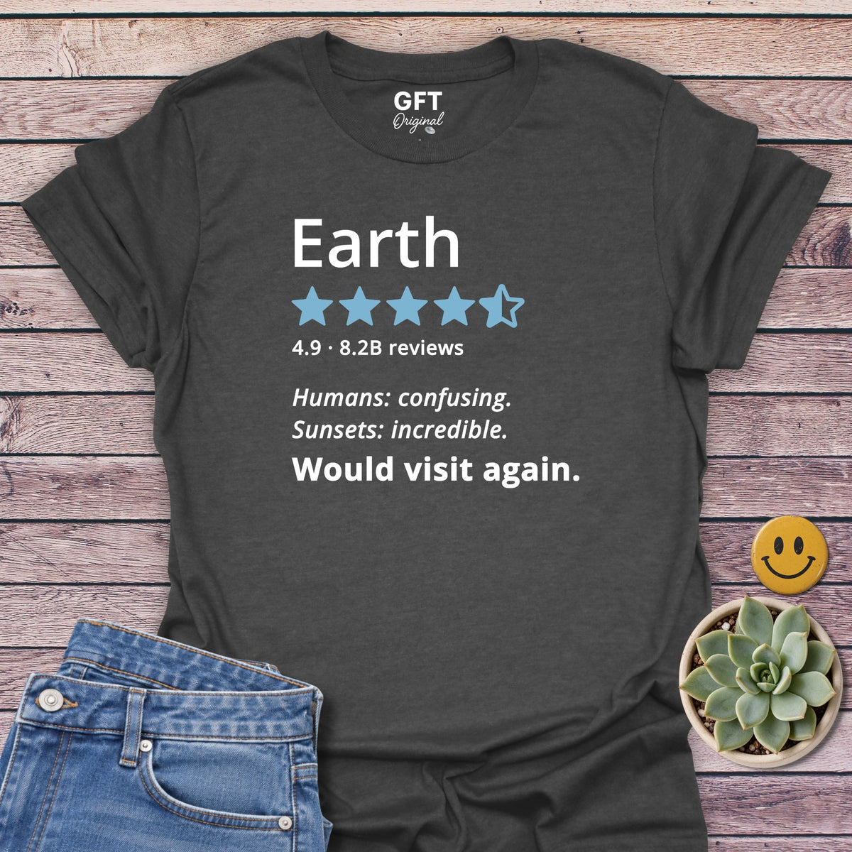 Would Visit Again T-Shirt in Dark Heather