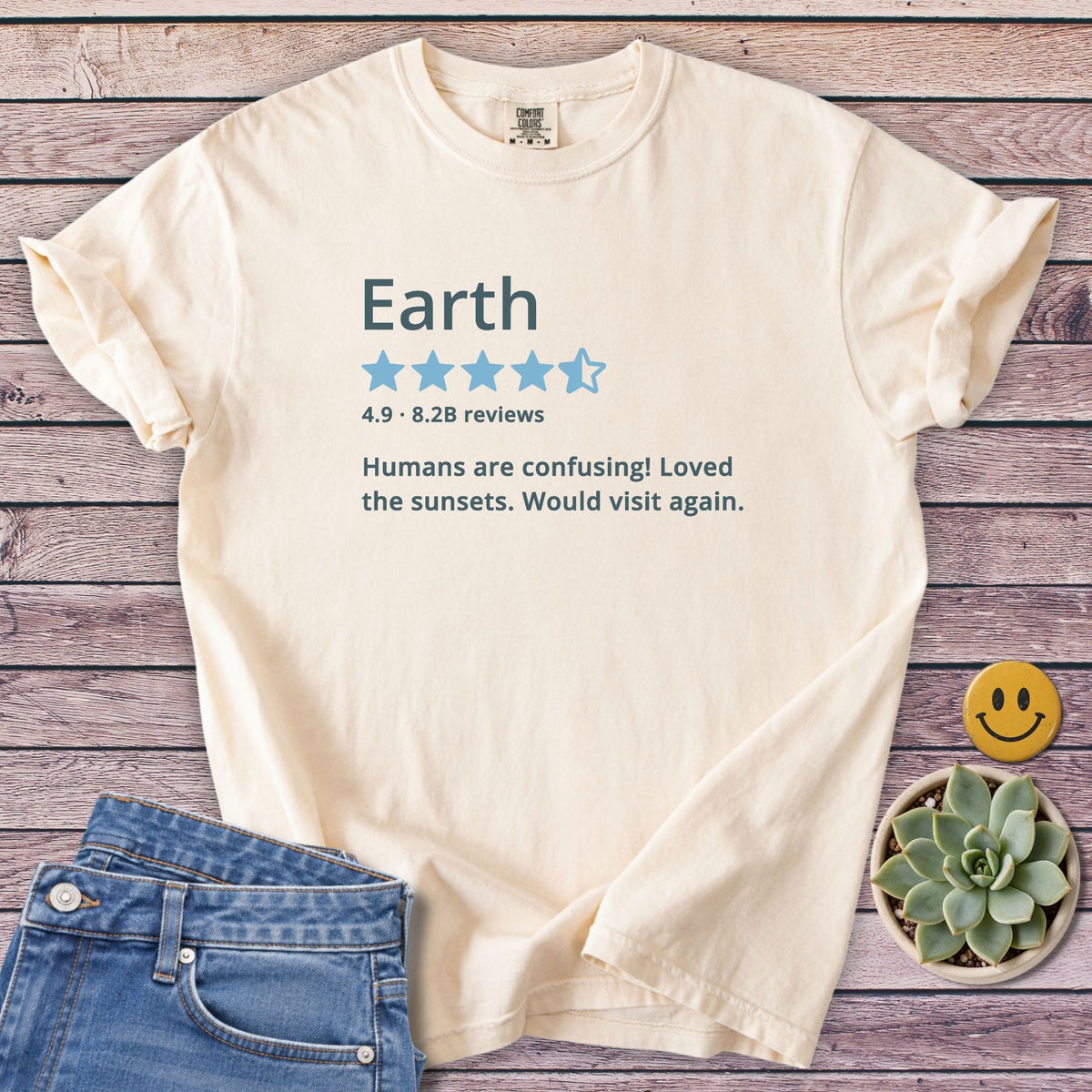 Would Visit Again T-Shirt in Ivory