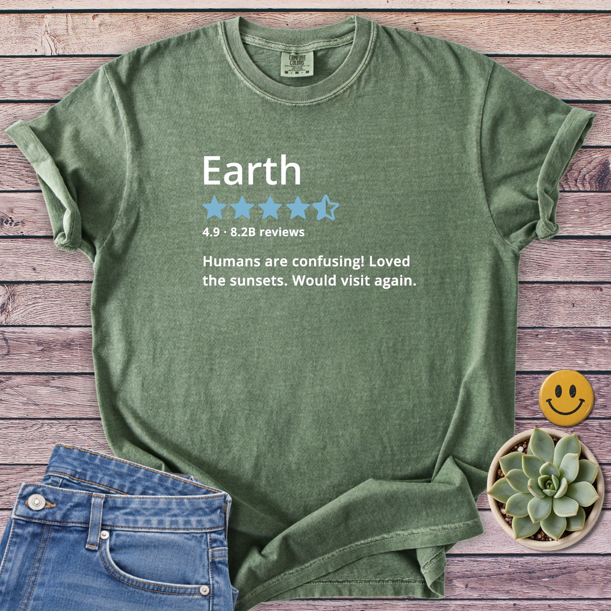 Would Visit Again T-Shirt in Moss