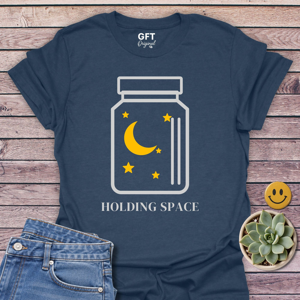 Holding Space T-Shirt in Heather Navy