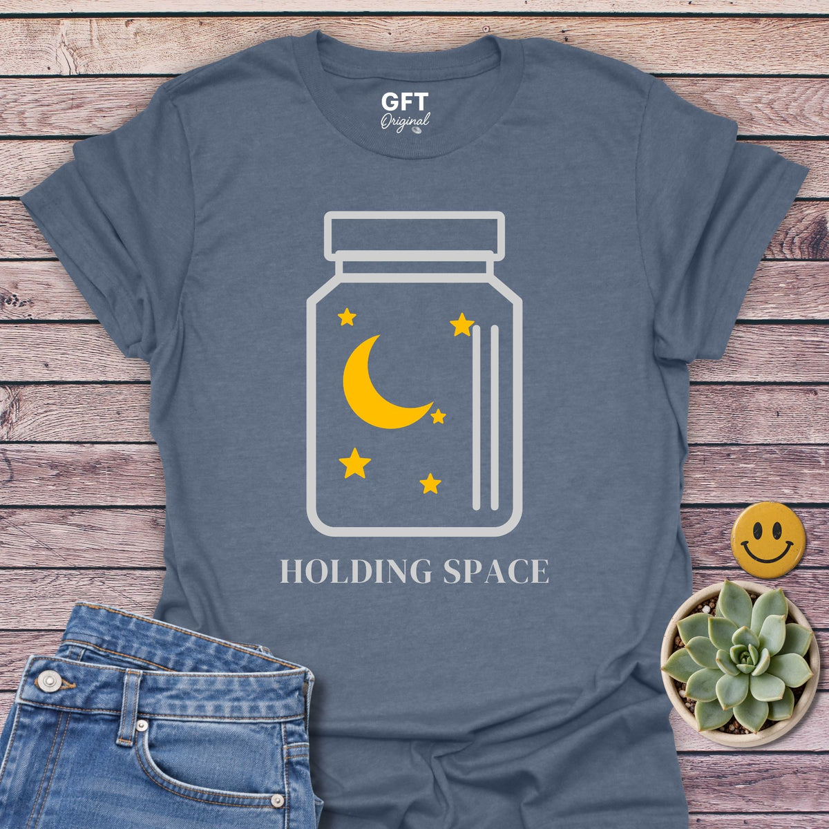 Holding Space T-Shirt in Heather Indigo