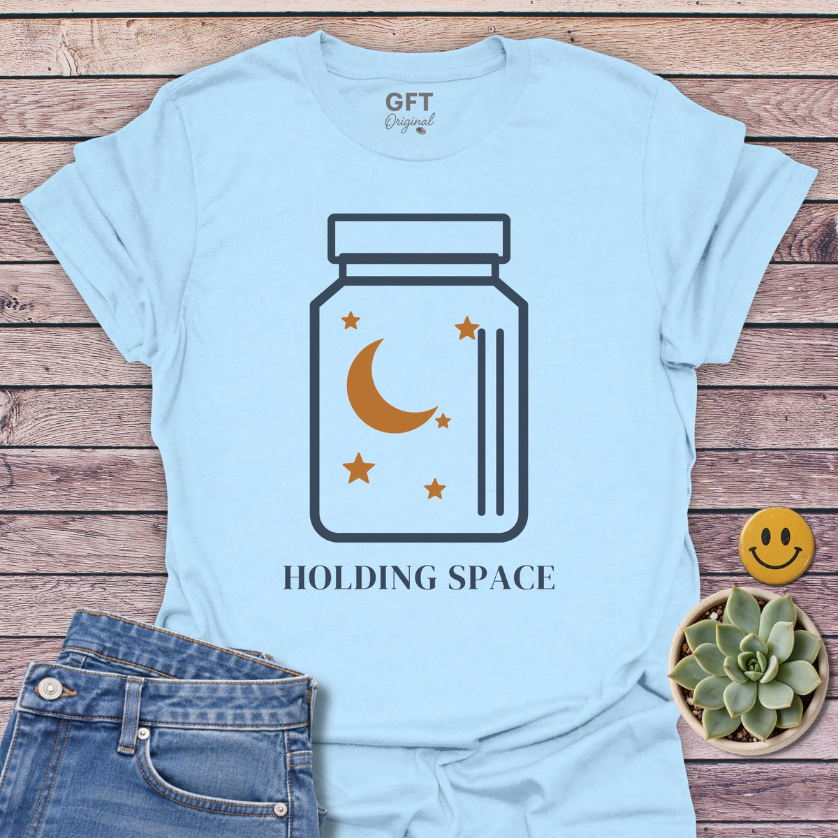 Holding Space T-Shirt in Light Blue