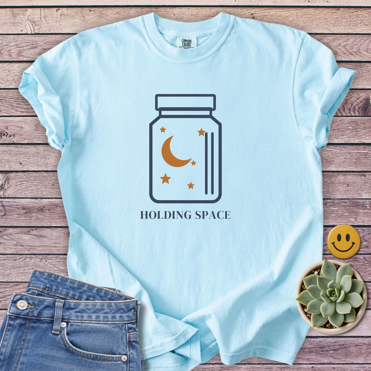 Holding Space T-Shirt in Chambray