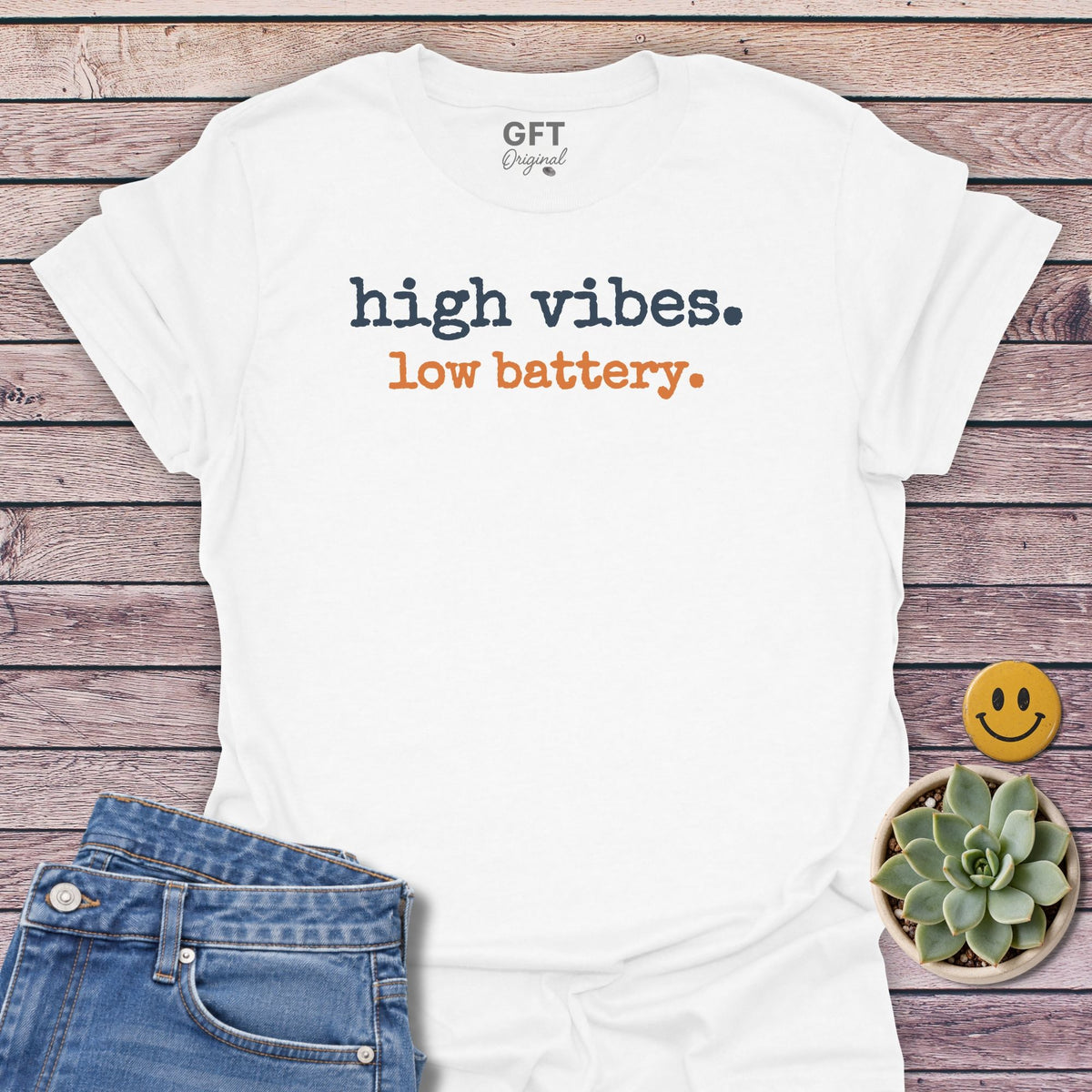 Low Battery T-Shirt in White