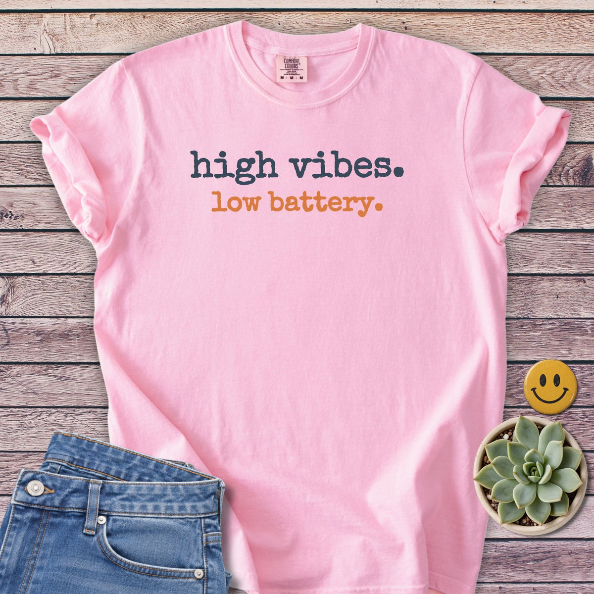 Low Battery T-Shirt in Blossom