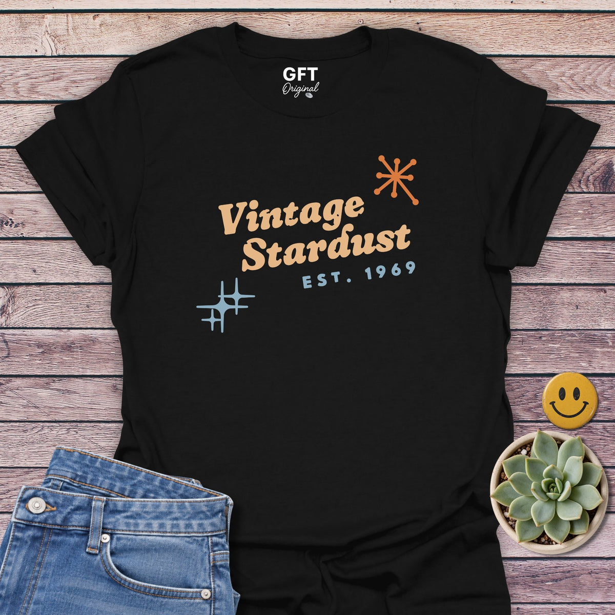 Vintage Stardust T-Shirt in Black