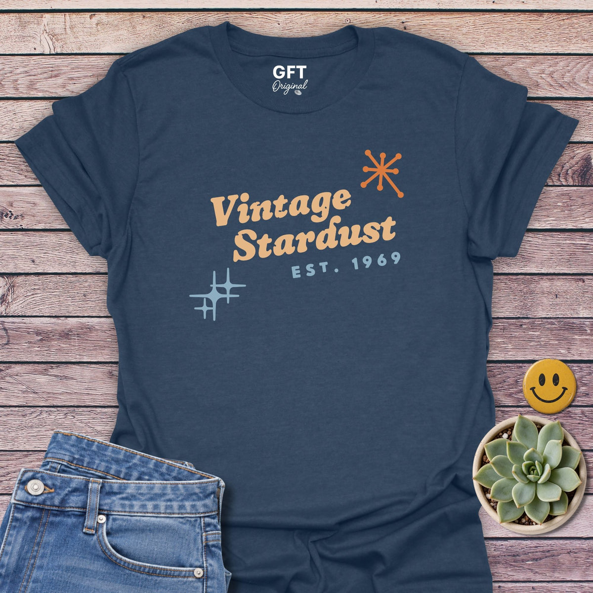 Vintage Stardust T-Shirt in Heather Navy