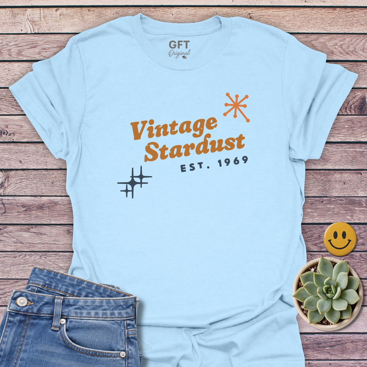 Vintage Stardust T-Shirt in Light Blue