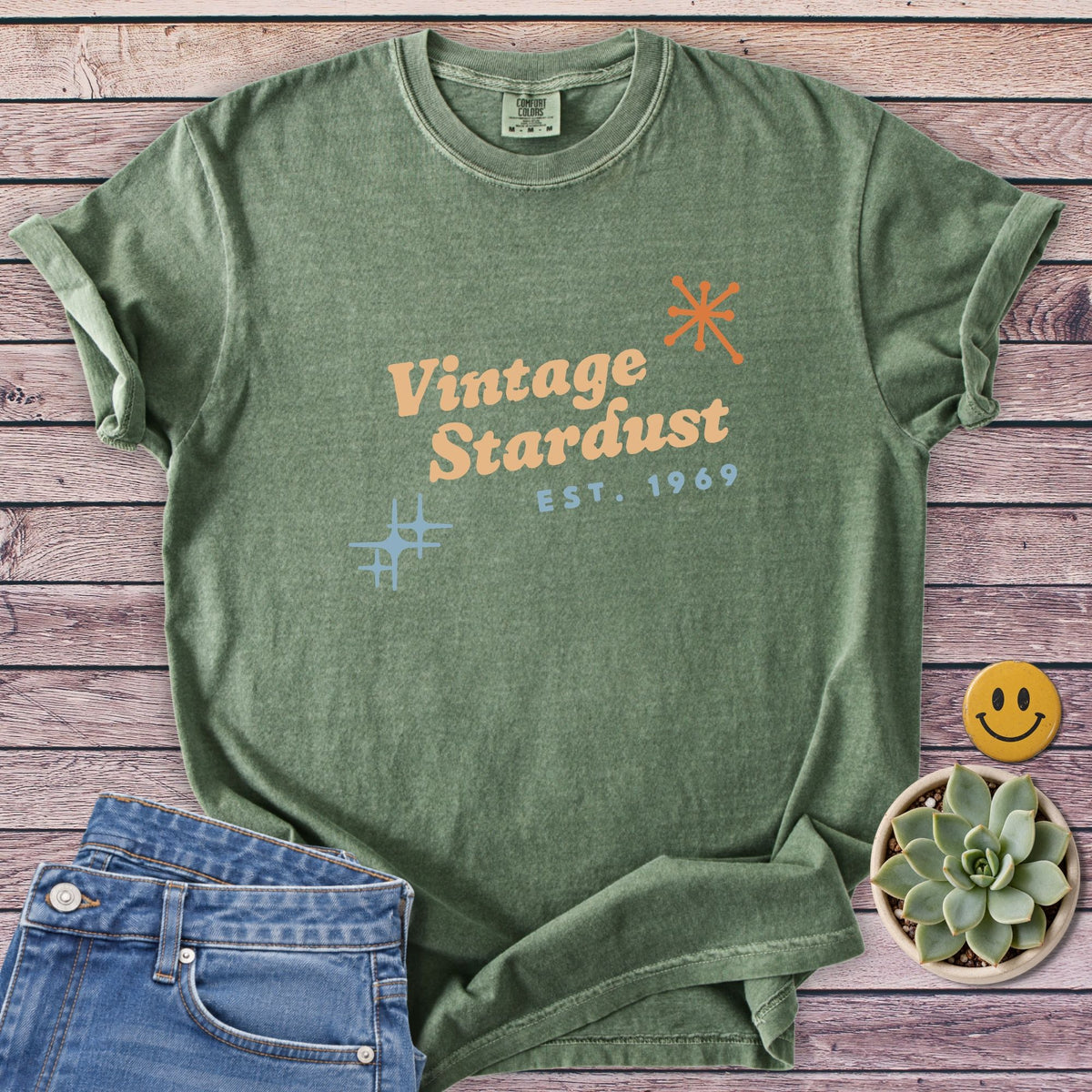 Vintage Stardust T-Shirt in Moss