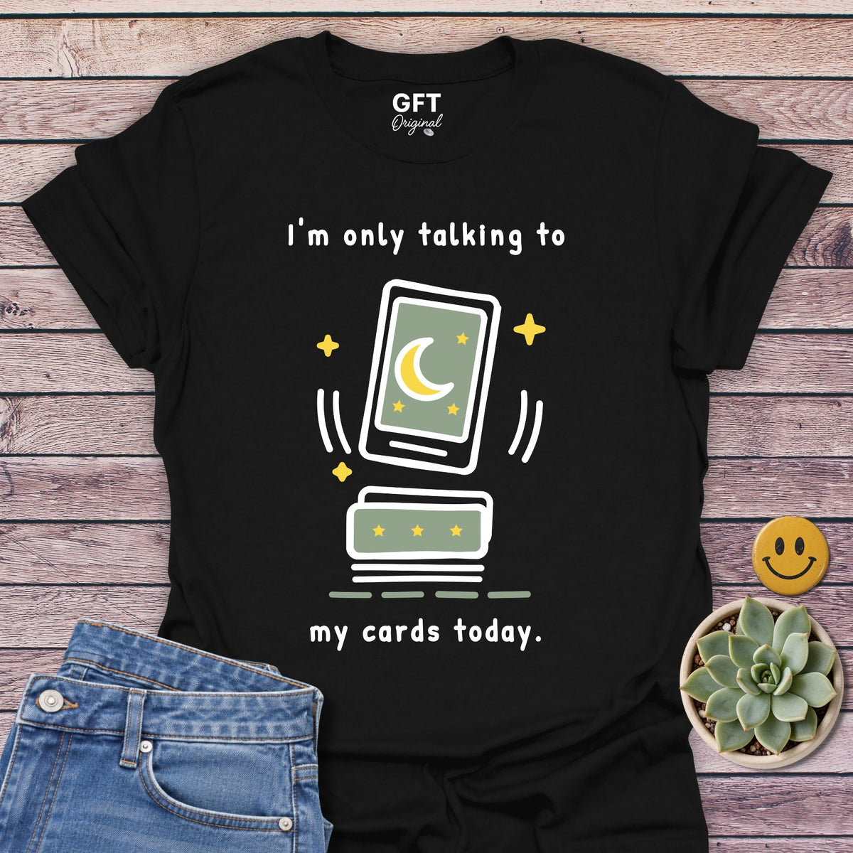 Only Cards Today T-Shirt in Black