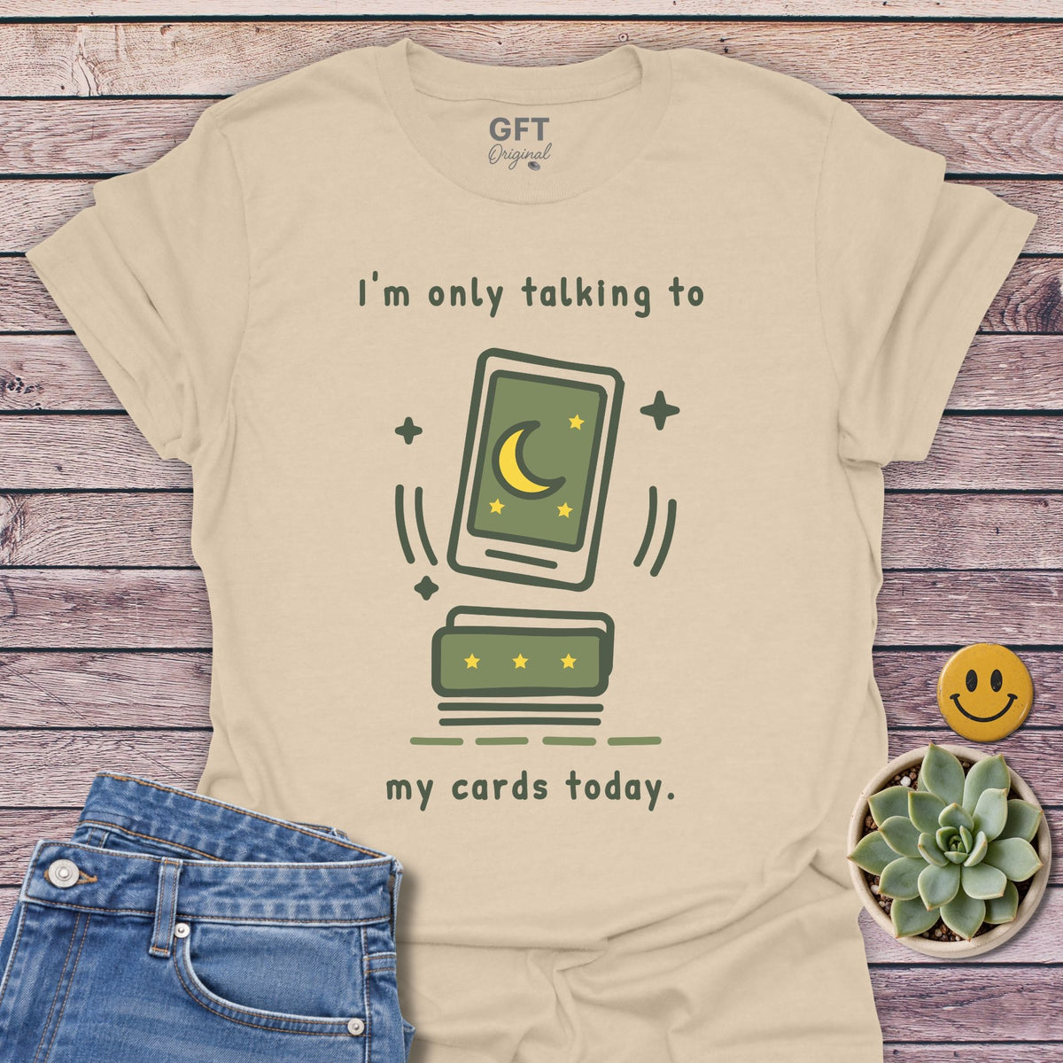 Only Cards Today T-Shirt in Sand