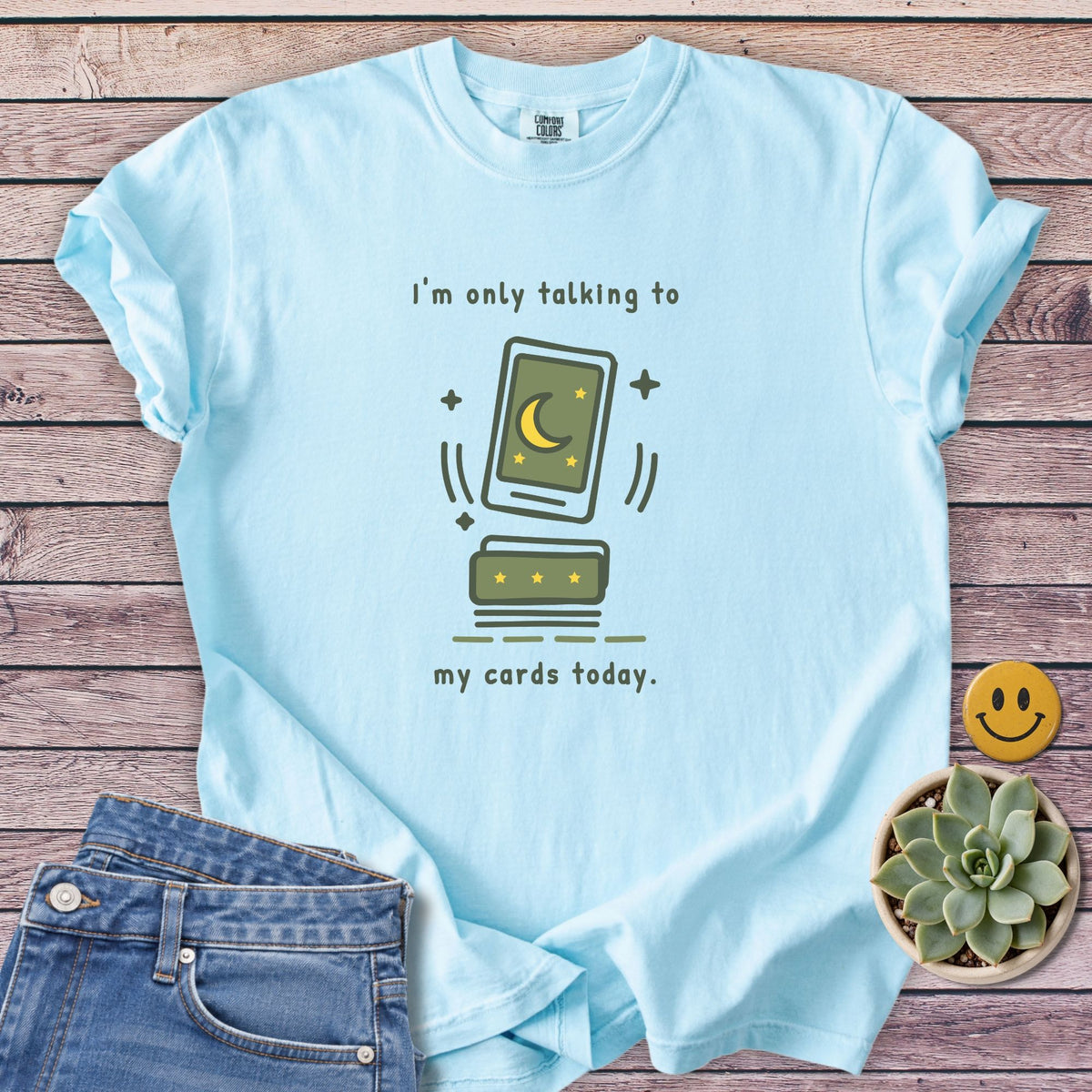 Only Cards Today T-Shirt in Chambray