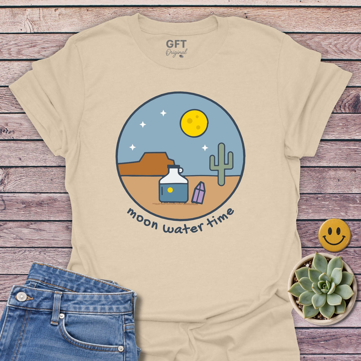 Moon Water Time T-Shirt in Sand
