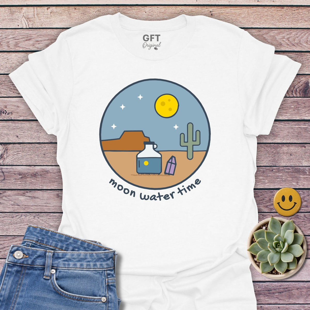 Moon Water Time T-Shirt in White