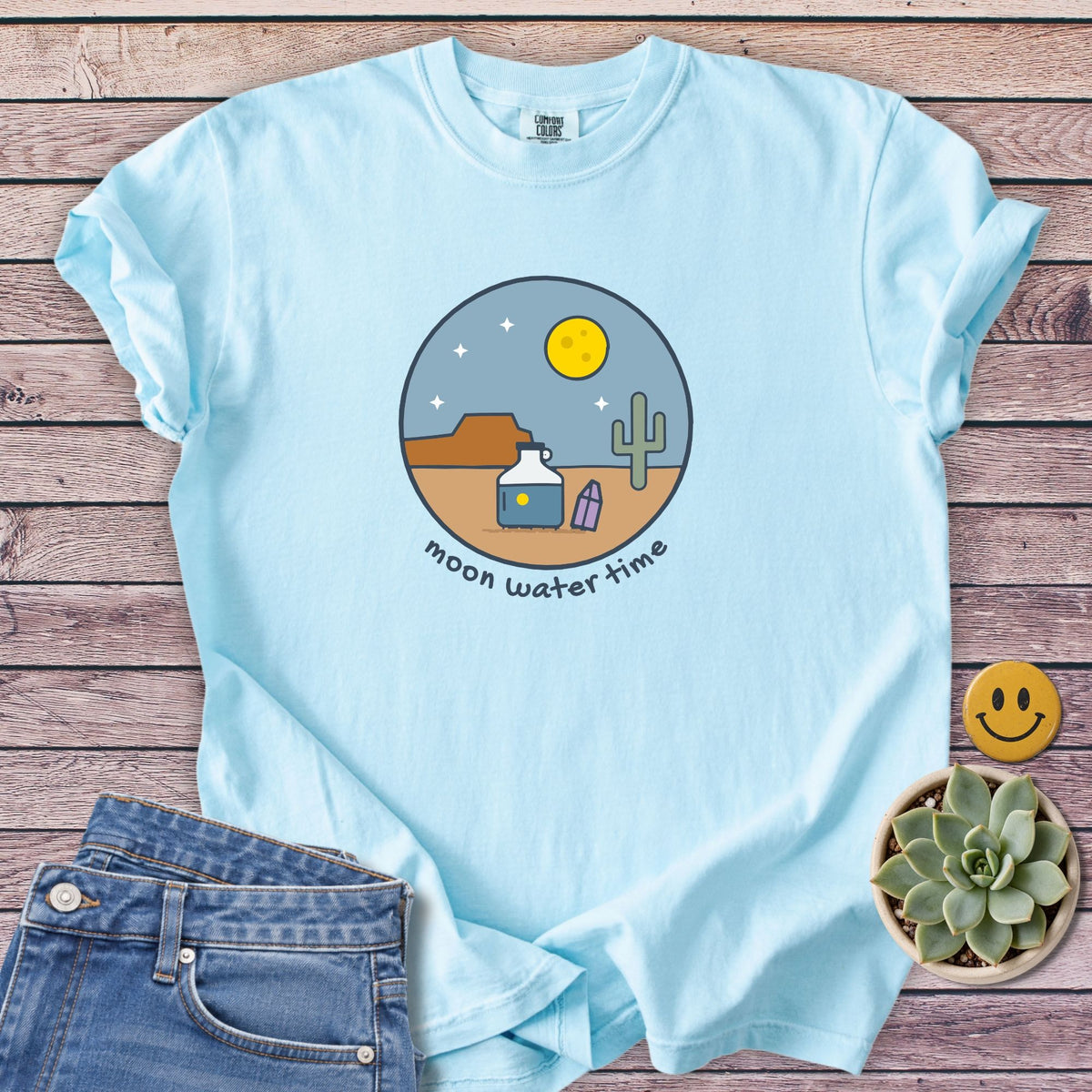 Moon Water Time T-Shirt in Chambray