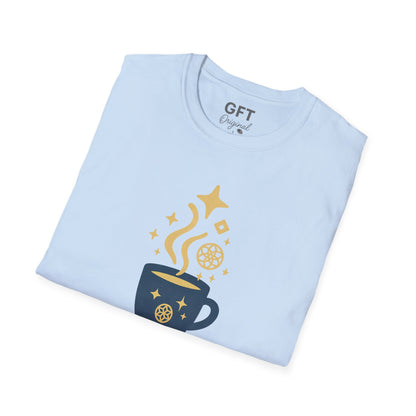Powered by Coffee & Cosmic Light Codes - T-Shirt