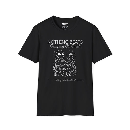 Nothing Beats Camping on Earth Stencil  - T-Shirt