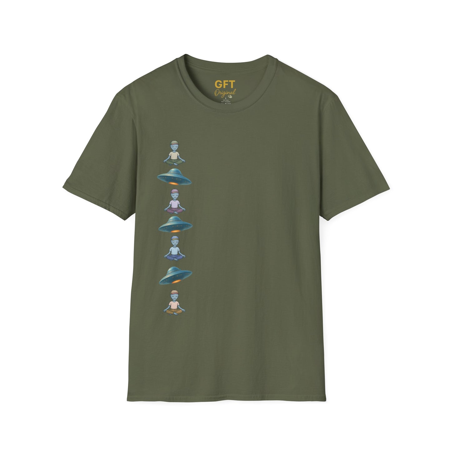 Vertical UFOs & Meditating ETs - T-Shirt