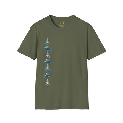 Vertical UFOs & Meditating ETs - T-Shirt